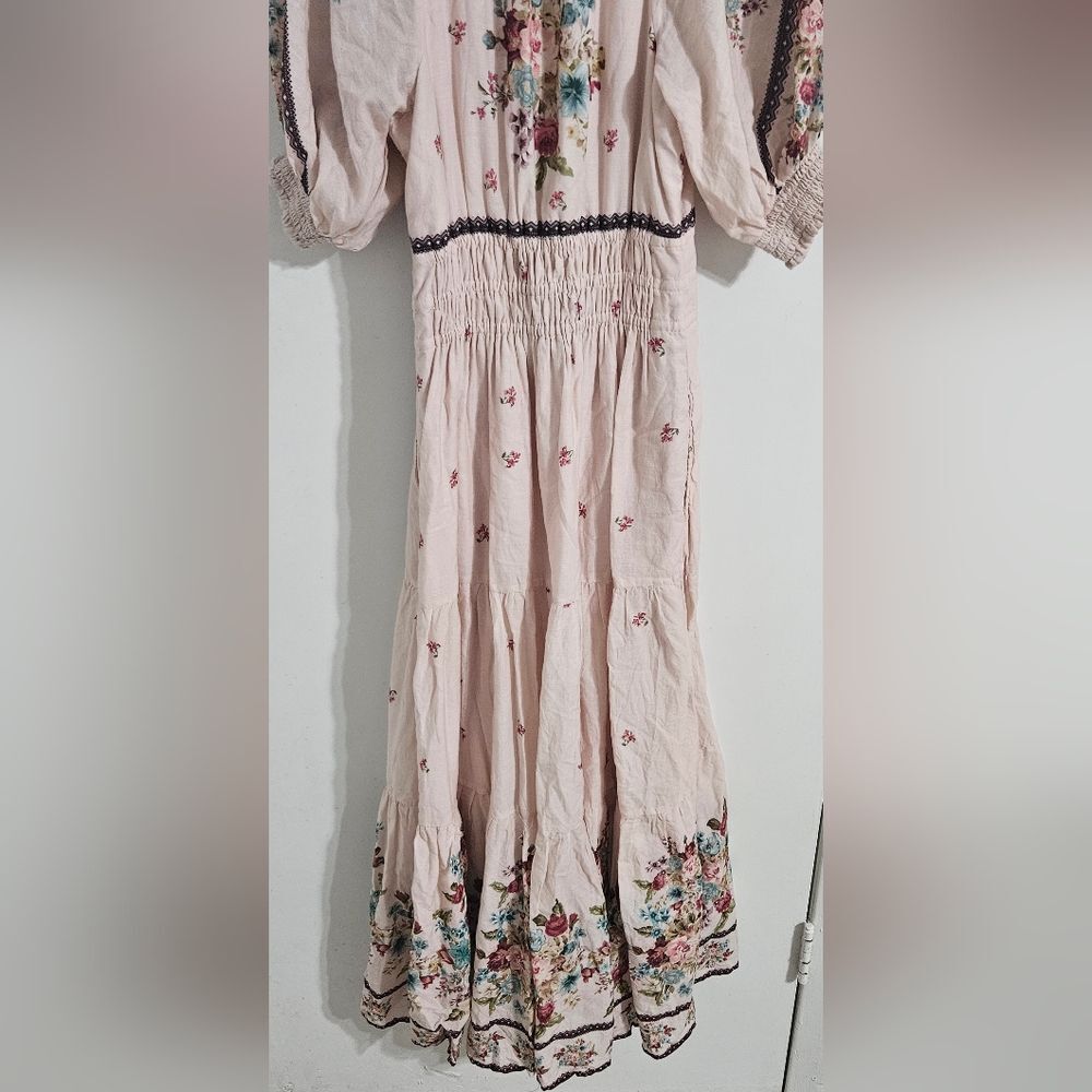 Anthropologie-Pink Somerset puff sleeve maxi dress with floral print Size S - Picture 9 of 9